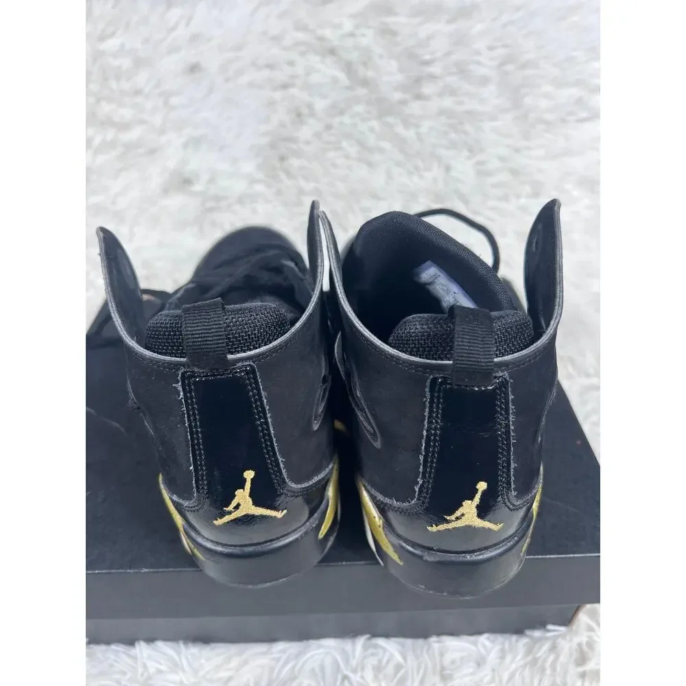 Air Jordan Flight Club 91 Shoes Youth Size 7Y Black Metallic Gold GS 555472-031